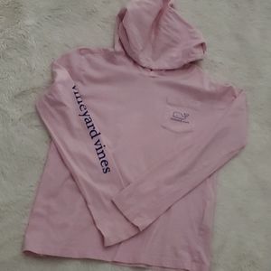 Kids Vineyard Vines Whale LS Hooded TShirt - 10/12